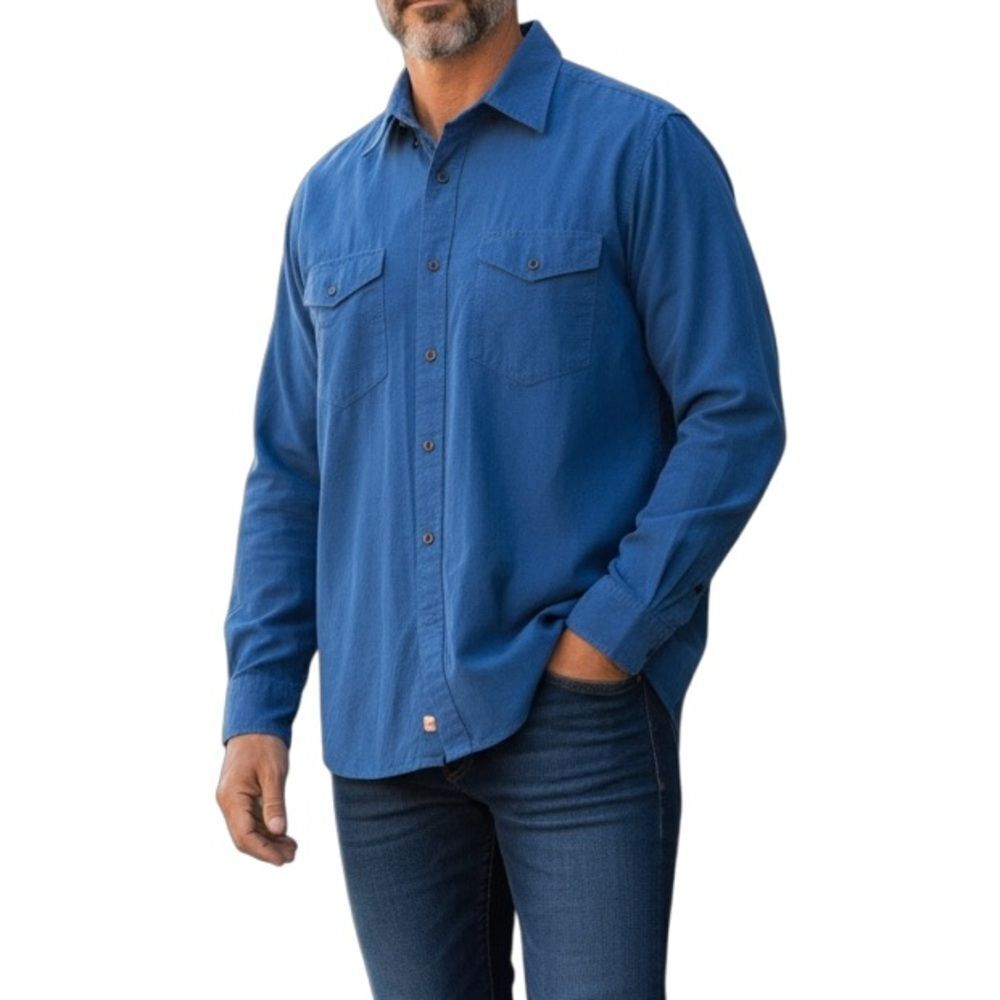 Roper Royal Blue Button Up Western Long Sleeve Shirt Top Size Men’s Large